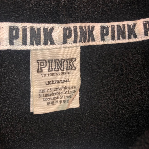 PINK size L Black Zip up Jacket - Picture 2 of 3
